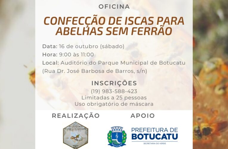 Parque Municipal recebe Oficina de Confecção de Iscas para Abelhas sem ferrão