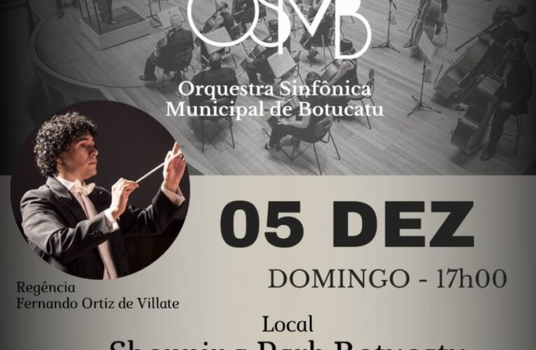 Orquestra Sinfônica Municipal se apresenta neste domingo, no Shopping Park Botucatu