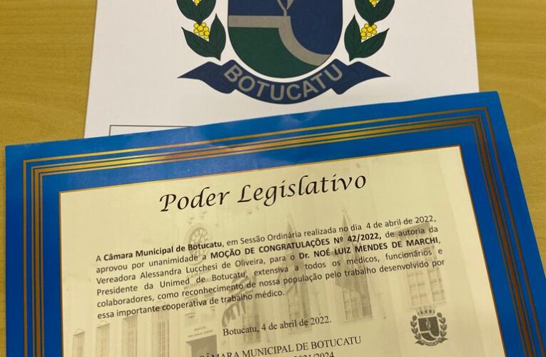 Unimed Botucatu recebe “Moção de Congratulações” da Câmara Municipal