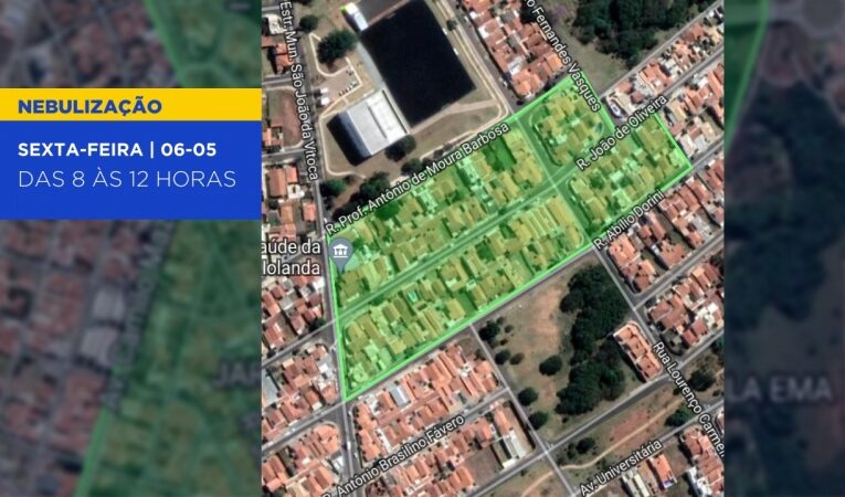 Regiões Norte e Leste recebem nebulização contra a dengue nesta sexta, segunda e terça-feira