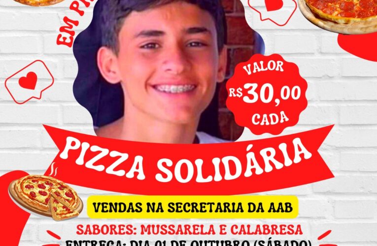 AAB fará ‘Pizza Solidária’ em prol do garoto Luizinho