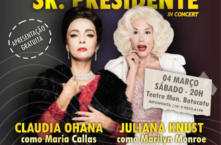 Espetáculo gratuito com Cláudia Ohana e Juliana Knust é atracão em Botucatu no sábado, 04