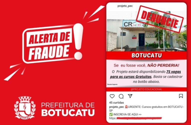 Prefeitura de Botucatu alerta para falsa divulgação sobre cursos profissionalizantes