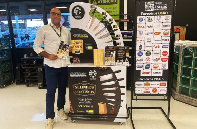 Confiança Supermercados volta com campanha de selinhos com linha exclusiva de facas Masterchef® para colecionar