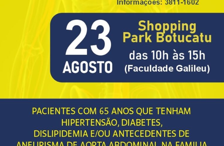Medicos promovem o 7° Dia Vascular com triagem gratuita na Faculdade Galileu, no Shopping