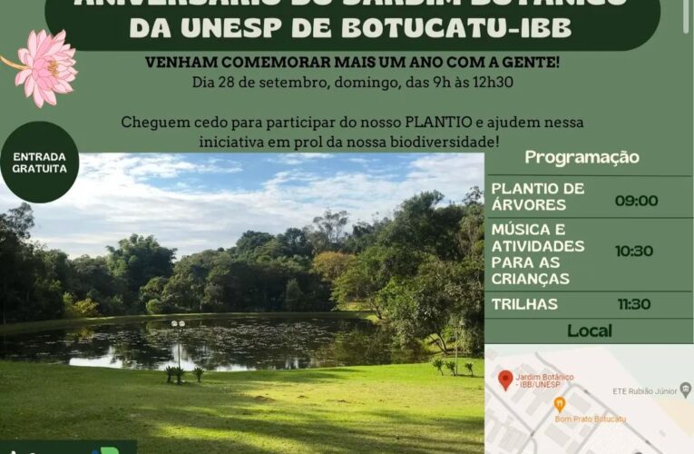 Jardim Botânico da Unesp de Botucatu celebra aniversário com programação especial aberta ao público