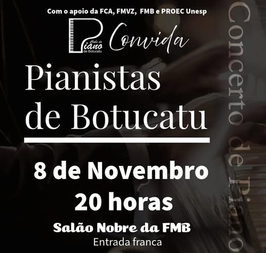 Clube do Piano faz apresentação dia 8 de novembro na FMB