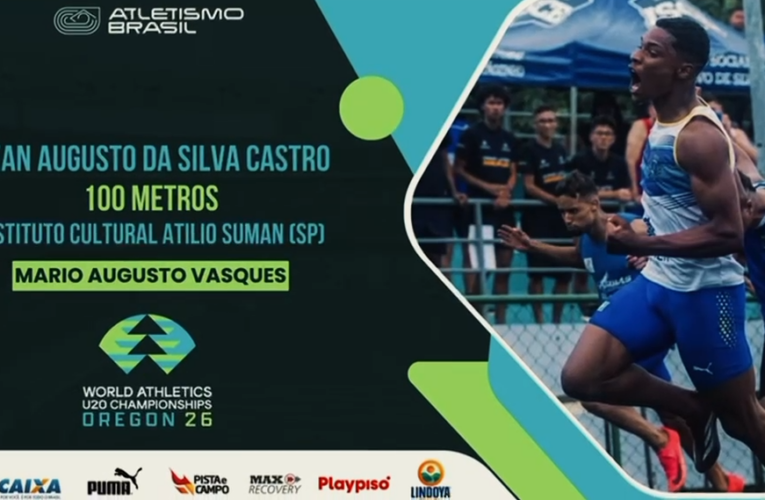 Jean Castro é convocado para representar o Brasil no Mundial Sub-20 de Atletismo nos Estados Unidos