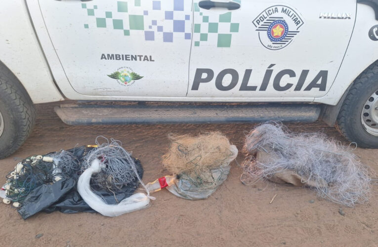 Polícia Ambiental faz apreensão de redes e aplica multa de R$ 8 mil na região de Anhembi